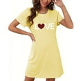thumbnail image 4 of LADIGASU Women's Oversized Short Nightgown Fashion Chest Print Short Sleeve Nightdress, 4 of 5
