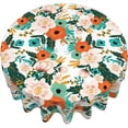 thumbnail image 3 of Floral Flower Colorful Round Tablecloth 60 Inch Summer Blossom Tablecloths for Round Tables Waterproof Polyester Round Table Cover Reusable Anti-Slip Table Cloth for Dining Room Party Indoor Outdoor, 3 of 6