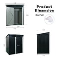 thumbnail image 2 of 5' x 3' Steel Outdoor Storage Shed, Utility Waterproof Garden Shed with Padlockable Hinged Door, Sloping Roof Anti-Corrosion Tool Shed Storage House for Backyard, Garden, Patio, Lawn, 2 of 7
