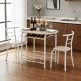 thumbnail image 1 of Ktaxon Modern Dining Table Set for 2, Breakfast Dining Room Set with 2 Chairs Kitchen Table and Chairs Set, White Oak, 1 of 7