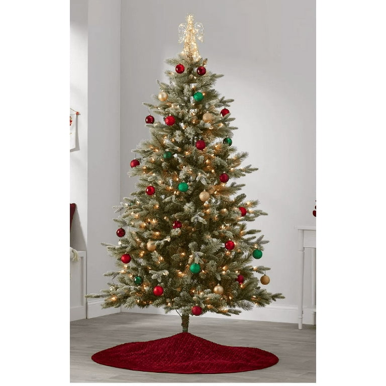 WELLFOR Remote Control Tree 5-ft Pre-lit Flocked Artificial