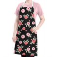 thumbnail image 5 of Pioneer Flower Floral Print Pattern Apron for Women and Men, Cotton Linen Waterproof with Pockets, Adjustable, 33x27 Inch for Kitchen, Gardening, BBQ, Salon, 5 of 6