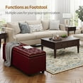 thumbnail image 5 of 38 Inches long Wine red Ottoman Bench with Storage, footstool Furniture End of Bed storage benches,Faux leather Ottomans with Storage and Seat for Foot rest in Bedroom, Living Room, Entryway, 5 of 15