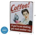 thumbnail image 2 of Coffee If You're Not Shaking, You Need Another Cup Metal Tin Sign, Vintage Plaque Poster Cafe Kitchen Home Wall Decor, 2 of 5