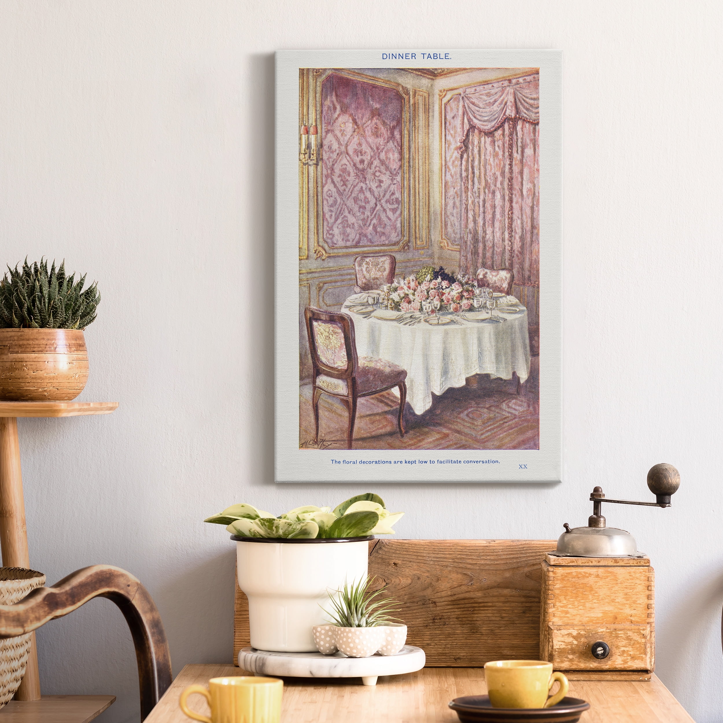 A Dinner Table Premium Gallery Wrapped Canvas - Ready to Hang - 24 x 36