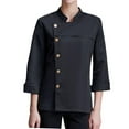 thumbnail image 2 of Chaqueta de cocinero Baoblaze Unisex Ropa Uniforme de verano negro XXL, 2 of 8