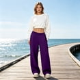 thumbnail image 2 of Resicozy Sweatpants Women Casual Wide Leg Baggy Lounge Pants High Waisted Drawstring with Pockets Oversized Soft Track Joggers Purple 2XL, 2 of 6