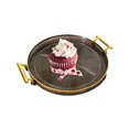 thumbnail image 5 of Round Serving Tray, Gold Round Fruit Plate Double Ear Tray, Clear Serving Tray Decorative Trays For Living Room, Bathroom, Kitchen, Snack Coffee Bread Fruit, 5 of 8