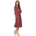 thumbnail image 2 of Moa Collection Women's Basic Round Neck 3/4 Sleeves A-line Casual Maxi Dress, 2 of 4