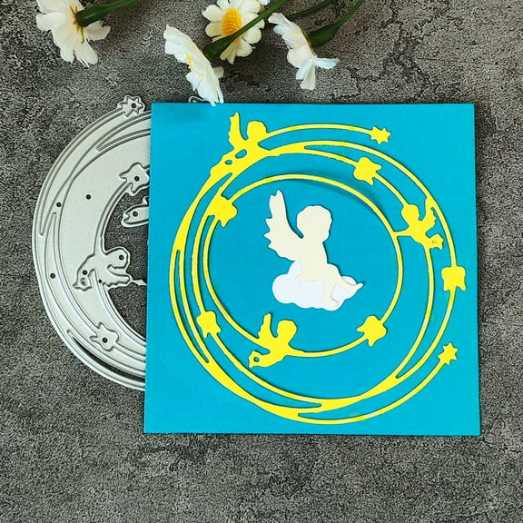 Die Cuts for Card Making, Ouginx Wing Angel Rings Metal Cutting Dies DIY Die Cutters Die Stencils for Scrapbooking, Embossing & More