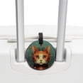 thumbnail image 3 of Retro Cat 2pcs PU Leather Round Bag Tags with Privacy Cover and Name ID Tag - Suitcase Tags for Travel Luggage, Handbags, Backpacks, School Bags, 3 of 6