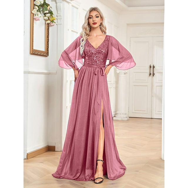 Robe de Mariage Robes d'Invitée de Mariage pour Femmes Vêtements pour Femmes Manches à Volants Robe Multicolore Robe de Fête Robe de Soirée