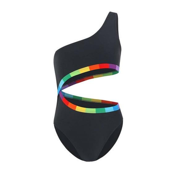 Jgppe Girls Swimwear Romper Summer High Waist Colorful Printed Cute Swimsuit for Kids 2-12 Years