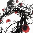 thumbnail image 5 of EUDIDV Ghost Lights Black Halloween Door Wreath With Rose 15in Halloween Wreath For Front Door Black Wreath For Gothic Halloween Home Decor Decorative Lights, 5 of 7