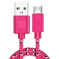 thumbnail image 2 of 2-in-1 Fast Charging Multicolor Braided Type-C USB Cable Data Line Cord,Rose Red 2M, 2 of 8