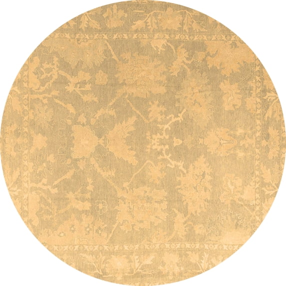 Ahgly Company Indoor Round Oriental Brown Traditional Area Rugs, 5' Round