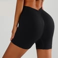 thumbnail image 2 of felwors V Back Biker Shorts High Waist Scrunch Lifting Workout Yoga Running Training Black for Size M, 2 of 8