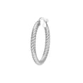 thumbnail image 3 of 14K White Gold Twisted Rope Hoop Earrings - Women, 3 of 4