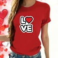 thumbnail image 2 of Edvintorg Womens Summer Tops Trendy 2026 Valentine's Day Short Sleeve Tshirts Shirts Crew Neck T Shirts Fashion Clothing, 2 of 7