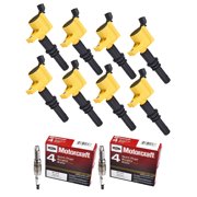 ISA AUTO Set of 8 ISA Heavy Duty Ignition Coils and 8 MotorCraft Spark Plugs Compatible with Ford F150 F250 F350 F450 Replacement for FD508 DG511 SP515 SP546 Fits select: 2004 FORD F150 SUPERCREW