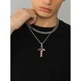 thumbnail image 2 of U7 Stainless Steel Patriotic Cross Necklace for Women Men Fashion American Flag Religious Christmas Jewelry Gift, 2 of 9