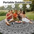 thumbnail image 7 of VUNATE Outdoor Rug 6'x6' Round Patio Rug Waterproof Woven Plastic Indoor Outdoor Mat for Picnic RV Porch Camping Reversible Lightweight Boho Outside Rug Gray Beige, 7 of 7