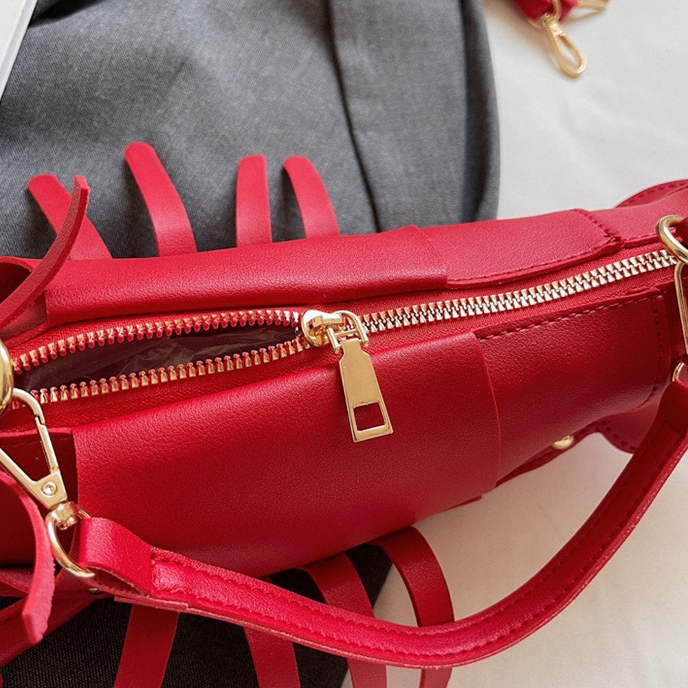 Jiibva Lobster Shaped Crossbody Bag for Women Unique Rivets Lobster Design Shoulder Bag Stylish Handbag Purse for Women