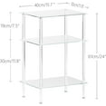 thumbnail image 3 of Tempered Glass Side Tables Set of 2 Acrylic End Table with 3 Storage Shelve transparent Bedside simplicity clear 3-Tier Nightstands small Spaces Office Bedroom Living Room Study Transparent, 3 of 8