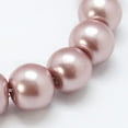 thumbnail image 1 of Glass Pearl Beads Strands Pearlized Round Rosy Brown Size: about 3~4mm in diameter hole: 1mm about 220~230pcs/str, 1 of 2