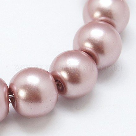 Glass Pearl Beads Strands Pearlized Round Rosy Brown Size: about 3~4mm in diameter hole: 1mm about 220~230pcs/str