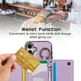 thumbnail image 4 of for iPhone 16 Wallet Case with Card Holders for Women Girls, Crossbody Strap Zipper PU Leather Case with Finger Ring Protective Kickstand Designed for iPhone 16, Purple, 4 of 10