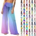 thumbnail image 1 of Pincandy Women's Cover Up Pants Sheer Sarong Coverups Summer Boho Beach Pant Elastic Waist Palazzo Cover Up Pants, 1 of 7