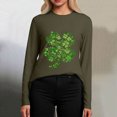 thumbnail image 4 of UngA Womens St Patrick Day Shirts Lucky Shamrock Long Sleeve Tshirt Saint Patricks Day Green Clover Tee Top,Size XXXL, 4 of 8