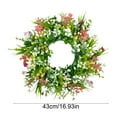 thumbnail image 3 of 18 Inch Spring Summer Artificial Flower Wreath, Colored Wall Window Courtyard Door Decoration for Easter Wedding, 3 of 7