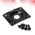 thumbnail image 5 of Square Curved Guitar Jack Plate Indented 1/4 Inch Guitar Pickup Output Input Jack Socket Plate Metal Jack Plate With Screws for Electric Guitar Bass (Black), 5 of 5