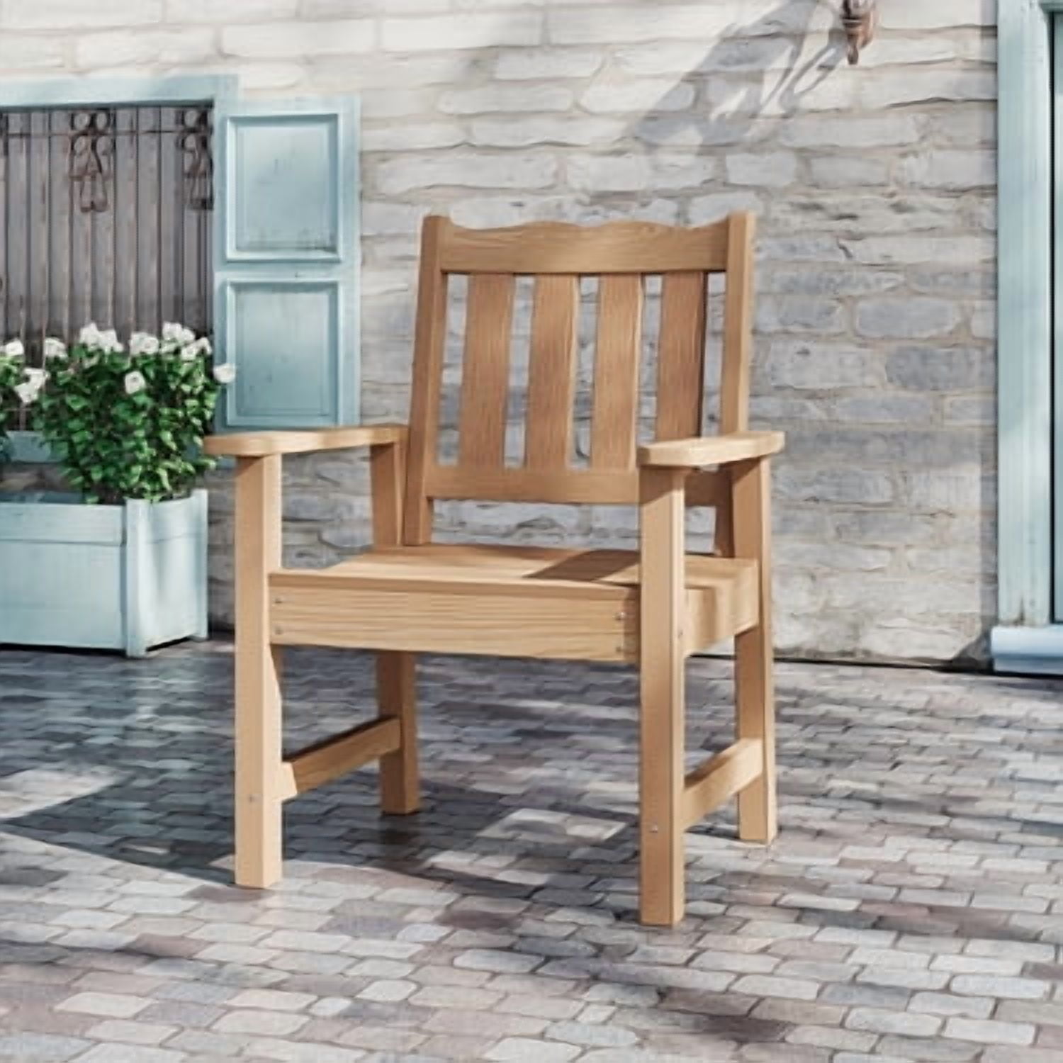 HIPS All-Weather Patio Chairs Set of 2, Garden Chair with 400 lbs Weight Capacity,  Ergonomic，Easy to Assemble, Outdoor Chair for Garden Lawn Poolside Backyard Balcony Courtyard