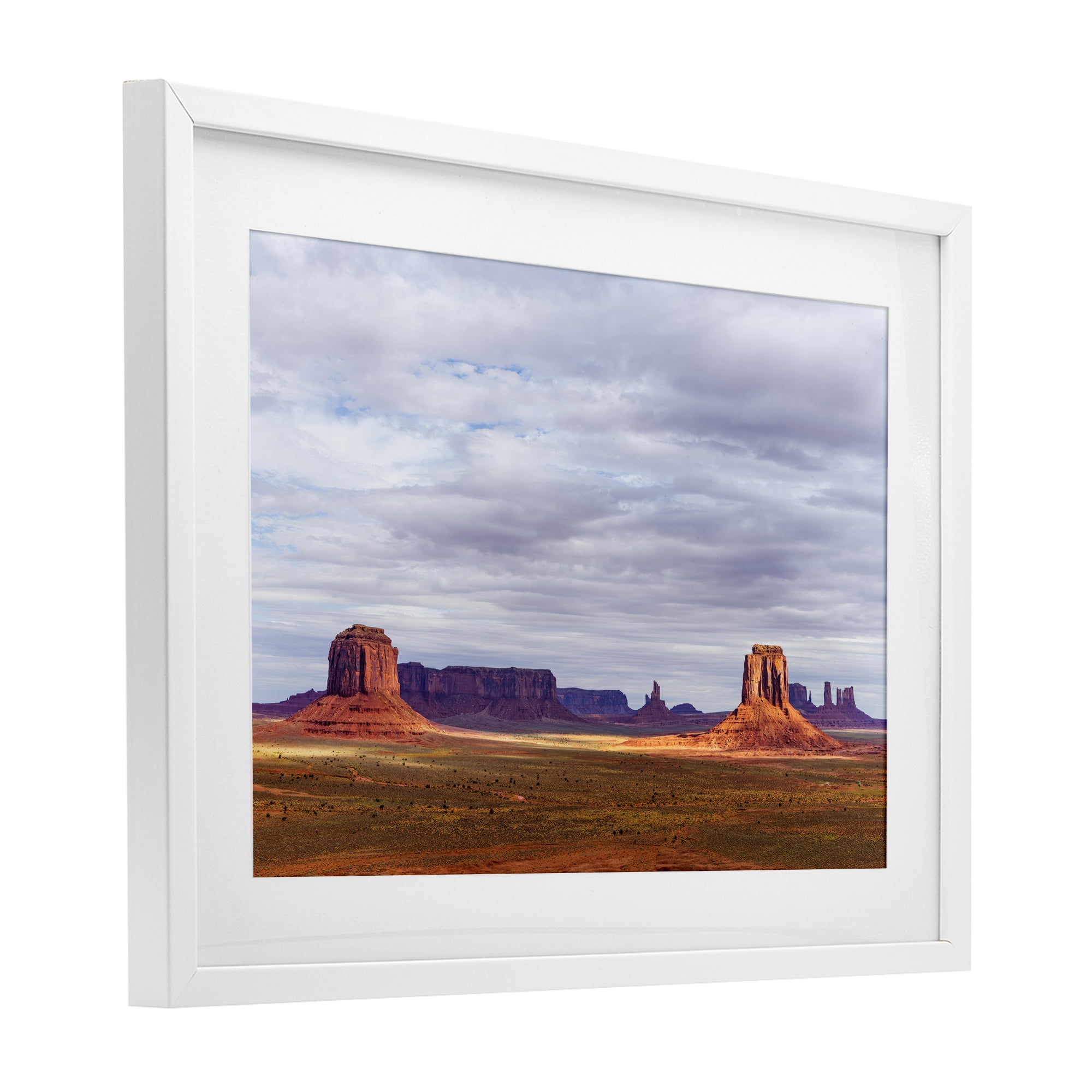 Stupell Industries Monumental Desert Buttes & Mesas White Framed Print Under Glass, design by Shelley Carlisle