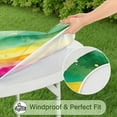 thumbnail image 5 of Colorful Tie Dye Wave Pattern Round Fitted Tablecloth with Elastic Edge,Dining Table Cover Waterproof,Outdoor Round Tablecloth for Camping,Dining,Indoor and Outdoor, 5 of 7