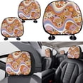thumbnail image 4 of Jeiento Groovy Vintage 60s 70s Hippie Flower 11 Pack Car Seat Covers for Women, Front Rear Seats Cover Keychain Headrest Cover Cup Coasters Handbrake Cover Gear Shift Cover Auto Acccessories, 4 of 8