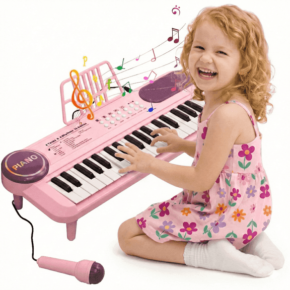 Ejoyoyin 37-Key Keyboard Piano for Kids with Microphone, Musical Instrument Keyboard for Babies & Toddlers with Songs Sounds, Ages 2-3 4-8