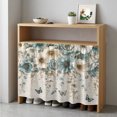 thumbnail image 6 of Rose Peony Cabinet Curtains for Kitchen 35"W x 35"L, Rustic Aqua Beige Flower Vines Butterfly Linen Texture Laundry Sink Cabinets Magic Tape Short Curtain Privacy Panel for Bathroom Vanity Cabinets, 6 of 9