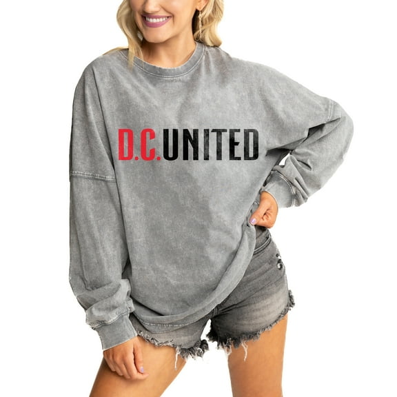 Women's Gameday Couture Gray D.C. United Faded Wash Pullover Sweatshirt