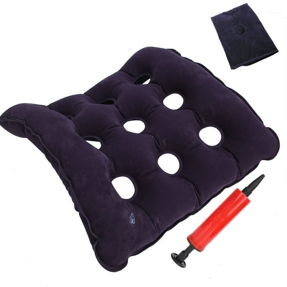 Medical Pressure Sore Prevention Cushion,Portable Inflatable Cushion Seat with Air Pump for Prolonged Sitting Ideal Seat Cushion for Daily Use,19.5 x 19.5in (Flocked square cushion sapphire blue)