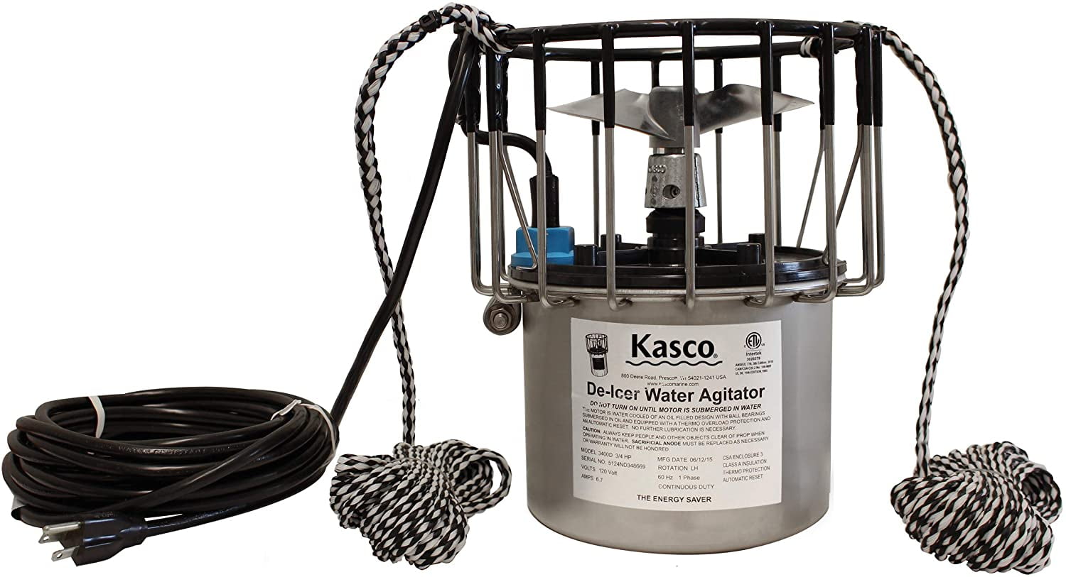Kasco 1/2HP Pond & Lake Deicer 120V, 50 ft power cord 2400D050