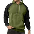 thumbnail image 2 of Dwelliawo Green Hoodie Men Colorblock Long Sleeve Crewneck Sweatshirts Heavyweight Pullover Hoodies Essentials Fashion Fleece Hoodie with Drawstring XL, 2 of 5