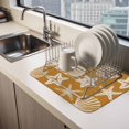 thumbnail image 2 of Orange Coastal Dish Drying Mats for Kitchen Counter, Starfish Shell Ocean Nautical Absorbent Coffee Bar Mat with Non-slip Rubber Backed Quick Drying Dish Rack Pad 16"x18", 2 of 9