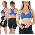 thumbnail image 3 of ToBeInStyle Women's Pack of 6 Vibrant Sports Bras with Sports Logo on Lower Band & Outlined Detail - Peachy Cool Tones - 40D, 3 of 6