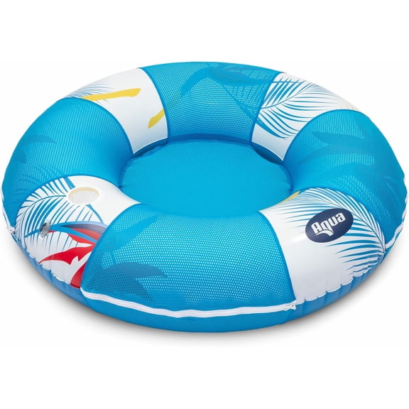 Aqua Leisure 40 in Birds of Paradise Pool Hammock Float Tube, Blue