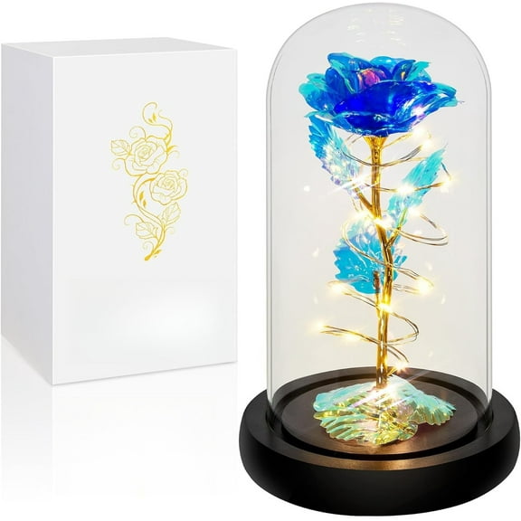 Birthday Gifts for Women,Flowers for Delivery Prime,Colorful Rainbow Light Up Rose in A Glass Dome,Christmas Rose Gifts for Her Mom Women Wife Girl Grandma on Christmas Anniversary Valentines