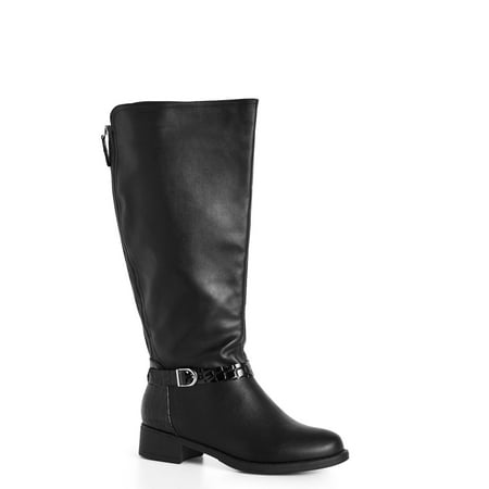 

Cloudwalkers Women s Wide Fit Larkin Textured Faux Leather Tall Boots